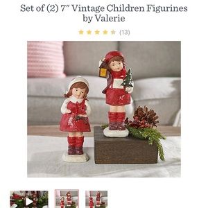 Set of holiday vintage children figurines